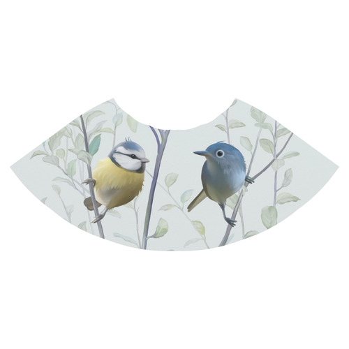 2 Cute Birds in Tree - watercolor Athena Women's Short Skirt (Model D15)