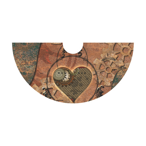 Steampunk wonderful heart, clocks and gears Thea Sleeveless Skater Dress(Model D19)