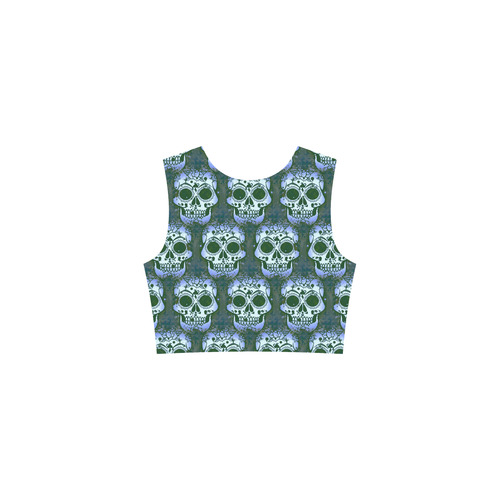 new skull allover pattern 05D by JamColors Tethys Half-Sleeve Skater Dress(Model D20)