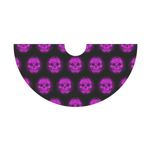 Sugarskull Pattern,purple by JamColors Tethys Half-Sleeve Skater Dress(Model D20)