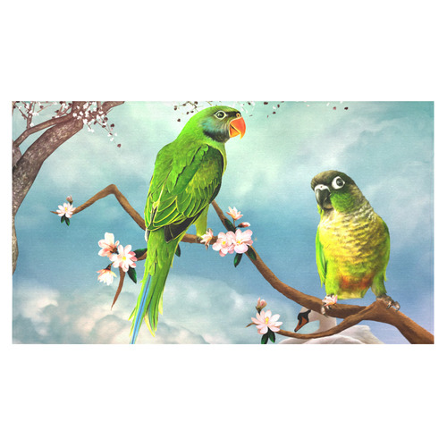 Funny cute parrots Cotton Linen Tablecloth 60"x 104"