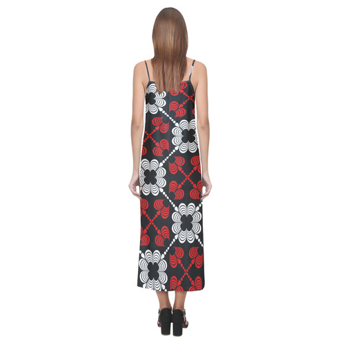 Royal Hearts V-Neck Open Fork Long Dress(Model D18)