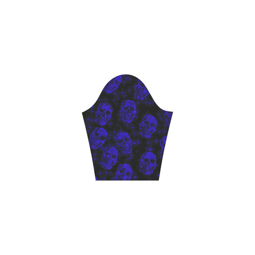 sparkling glitter skulls blue by JamColors Tethys Half-Sleeve Skater Dress(Model D20)
