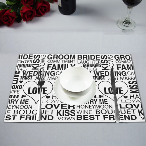 Wedding Gift Bride Groom Placemat Set 2 Print by Juleez Placemat 12’’ x 18’’ (Two Pieces)