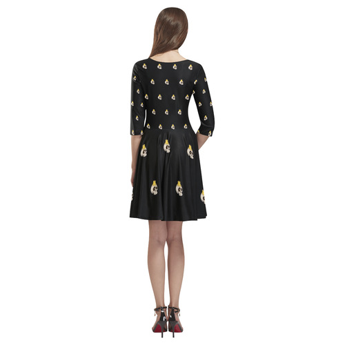 halloween - skull with candle pattern Tethys Half-Sleeve Skater Dress(Model D20)