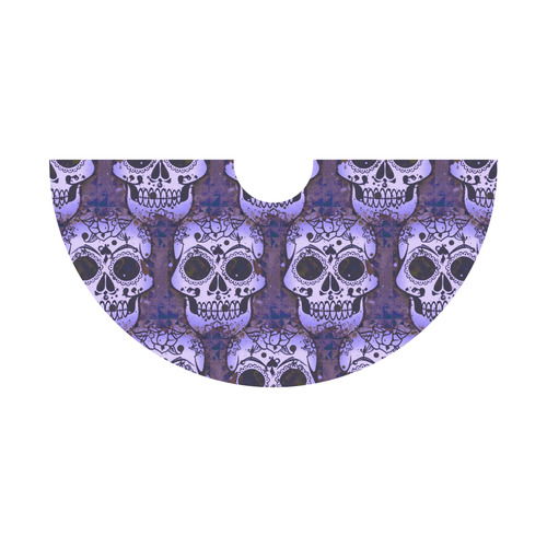 new skull allover pattern 05C by JamColors Tethys Half-Sleeve Skater Dress(Model D20)