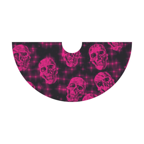 sparkling glitter skulls pink by JamColors Thea Sleeveless Skater Dress(Model D19)
