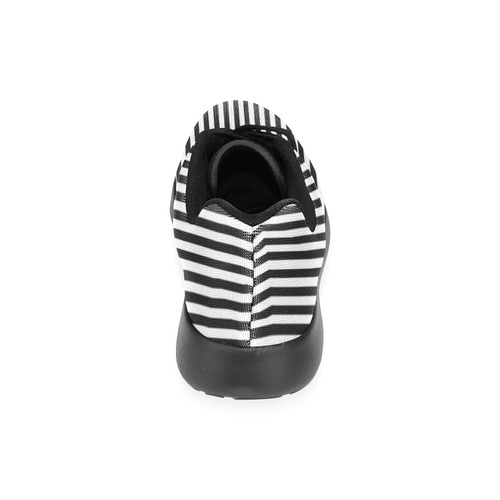 Balck and White Stripe Goth Men’s Running Shoes (Model 020)