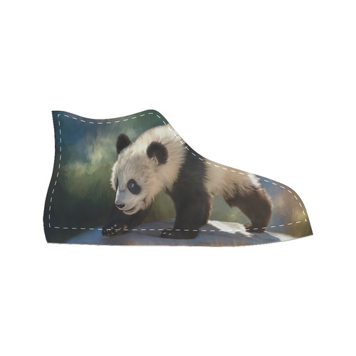 A cute painted panda bear baby Men’s Classic High Top Canvas Shoes (Model 017)