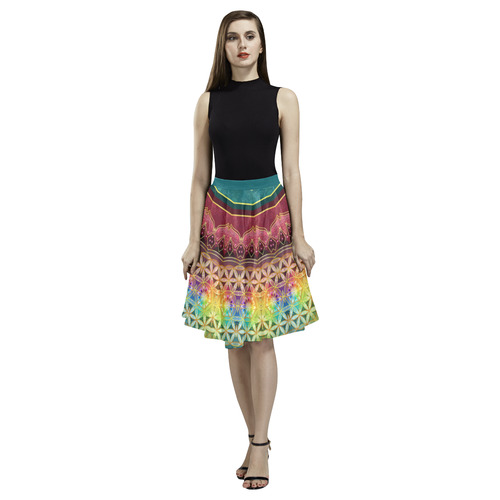 Breath Of Life Mandala Melete Pleated Midi Skirt (Model D15)