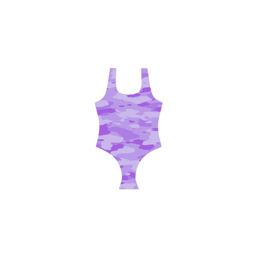 Purple Camo Vest One Piece Swimsuit (Model S04)