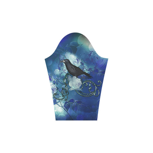 The crow with wonderful  flowers Rhea Loose Round Neck Dress(Model D22)