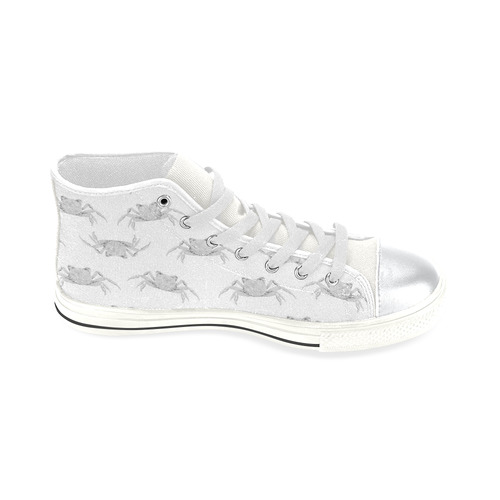 Pop Art Style Crabs Motif Pattern High Top Canvas Shoes for Kid (Model 017)