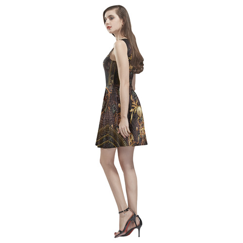 Steampunk, gallant design Thea Sleeveless Skater Dress(Model D19)