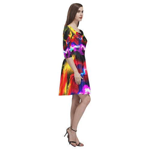 awesome fractal 38 Tethys Half-Sleeve Skater Dress(Model D20)