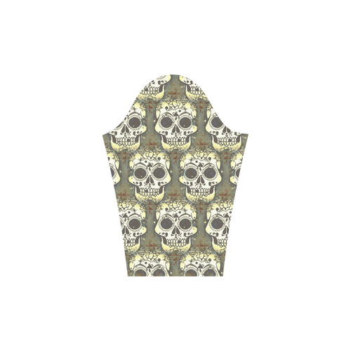 new skull allover pattern 05F by JamColors Rhea Loose Round Neck Dress(Model D22)