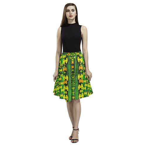 Magical forest of freedom and hope Melete Pleated Midi Skirt (Model D15)