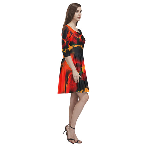 awesome fractal 37 Tethys Half-Sleeve Skater Dress(Model D20)