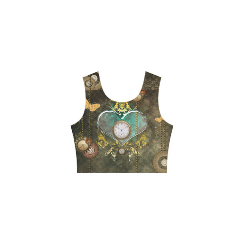 Steampunk, elegant design with heart Thea Sleeveless Skater Dress(Model D19)