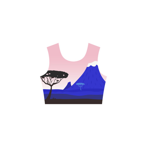 Dress Africa pink blue Tethys Half-Sleeve Skater Dress(Model D20)