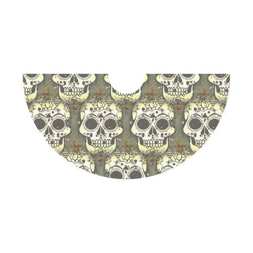 new skull allover pattern 05F by JamColors Tethys Half-Sleeve Skater Dress(Model D20)