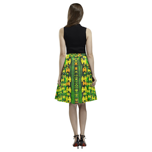 Magical forest of freedom and hope Melete Pleated Midi Skirt (Model D15)