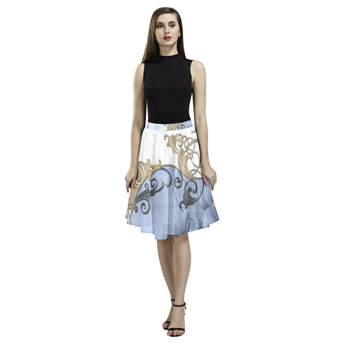 Wonderful floral design Melete Pleated Midi Skirt (Model D15)