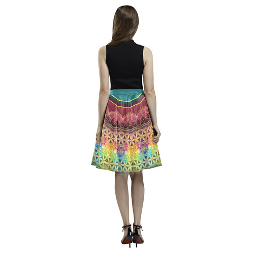 Breath Of Life Mandala Melete Pleated Midi Skirt (Model D15)