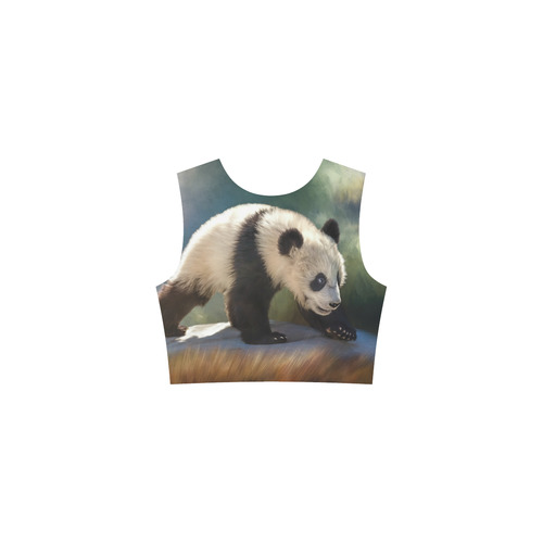 A cute painted panda bear baby. Tethys Half-Sleeve Skater Dress(Model D20)