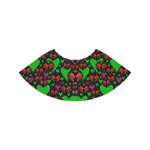 love hearts and roses Melete Pleated Midi Skirt (Model D15)