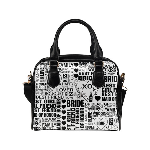 Bride Wedding Handbag Bachelorette Party Wedding Print Handbag by Juleez Shoulder Handbag (Model 1634)