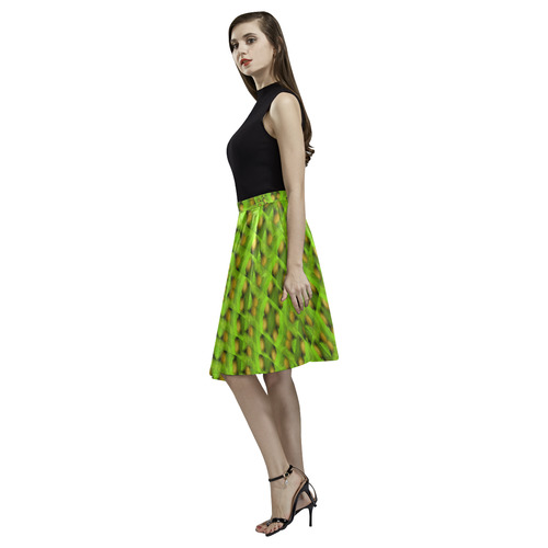 peace eggs and feathers tribute pop art Melete Pleated Midi Skirt (Model D15)