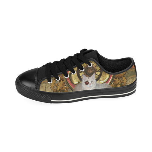 Steampunk, awseome cat clacks and gears Men's Classic Canvas Shoes (Model 018)