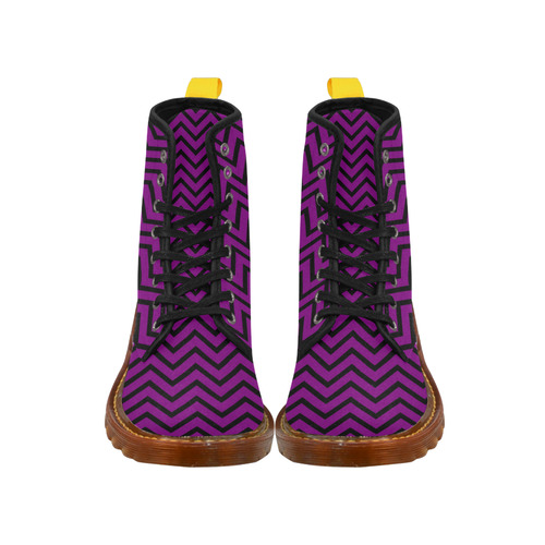 Black and Purple Chevron Martin Boots For Women Model 1203H