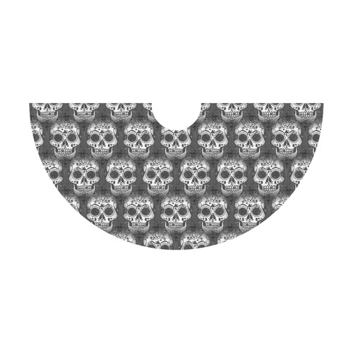 new skull allover pattern 2 by JamColors Thea Sleeveless Skater Dress(Model D19)