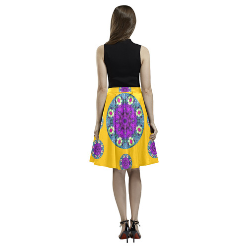 Sweet as candy and yellow Melete Pleated Midi Skirt (Model D15)