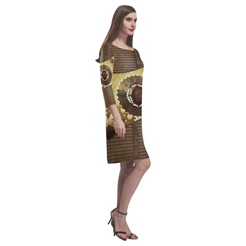 Steampunk, the noble design Rhea Loose Round Neck Dress(Model D22)