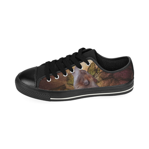 Beautiful wolf in the night Men's Classic Canvas Shoes (Model 018)