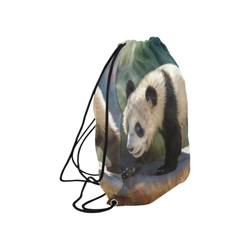 A cute painted panda bear baby. Large Drawstring Bag Model 1604 (Twin Sides)  16.5"(W) * 19.3"(H)