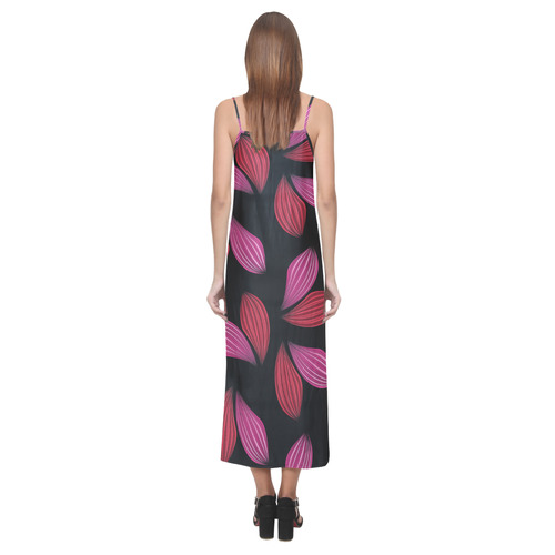 Pretty Petals V-Neck Open Fork Long Dress(Model D18)