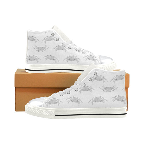 Pop Art Style Crabs Motif Pattern High Top Canvas Shoes for Kid (Model 017)