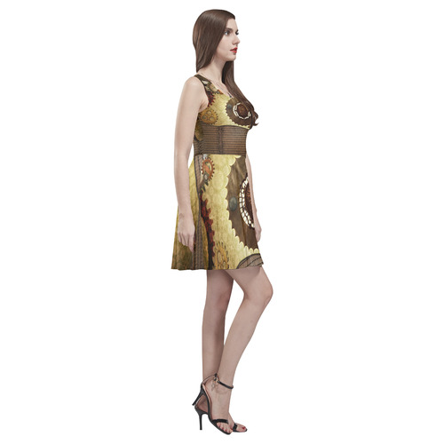Steampunk, the noble design Thea Sleeveless Skater Dress(Model D19)