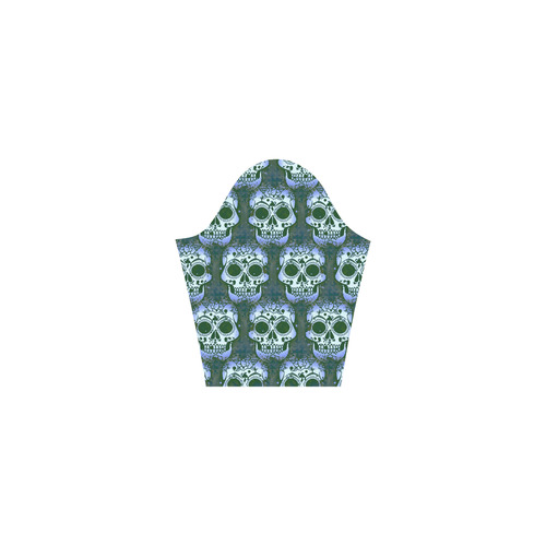 new skull allover pattern 05D by JamColors Tethys Half-Sleeve Skater Dress(Model D20)