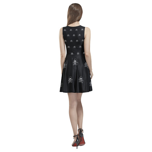 Skull 816 (Halloween) pattern Thea Sleeveless Skater Dress(Model D19)