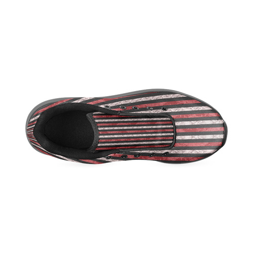 Two Tone Red Damask Goth Stripe Women’s Running Shoes (Model 020)