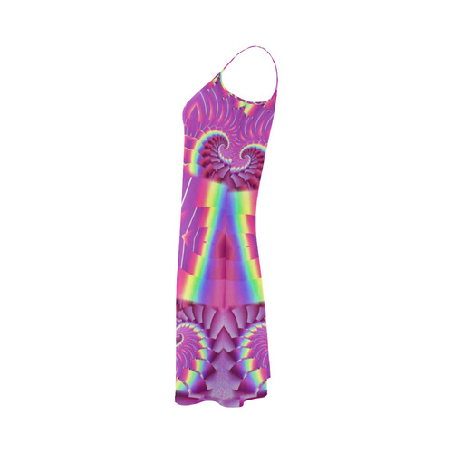 fractal patter -Unicorn-style-Annabellerockz-sumer-dress Alcestis Slip Dress (Model D05)