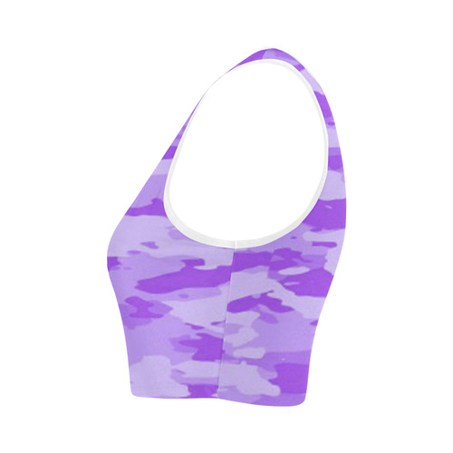 Purple Camo Women's Crop Top (Model T42)