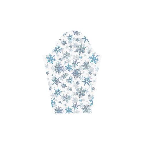 Snowflakes, Blue snow, Christmas Rhea Loose Round Neck Dress(Model D22)
