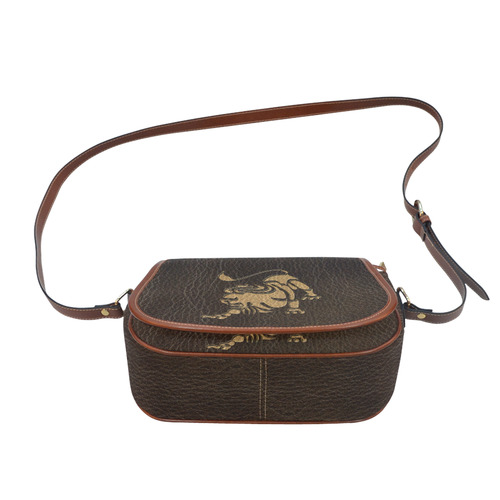 Leather-Look Zodiac Leo Saddle Bag/Large (Model 1649)