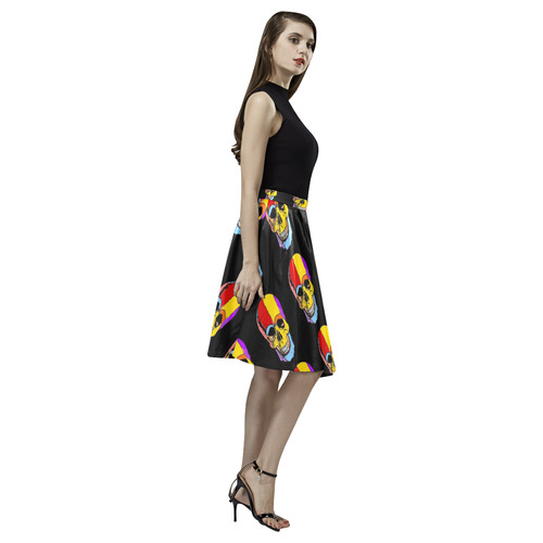 Bunt Skull by Popart Lover Melete Pleated Midi Skirt (Model D15)